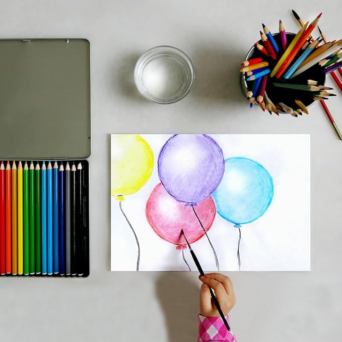 PATIKIL Watercolor Pencil, 6Pcs Water Soluble Pencils for Blending, Coloring, Sketch Drawing, Painting, Blue