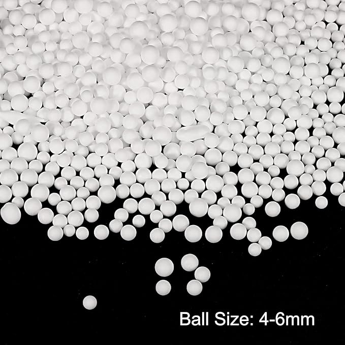 MECCANIXITY Foam Beads Foam Balls 4-6mm for Wedding and Party Decorations, Tiny Packing Balls, Arts DIY Crafts Supplies (White,1 Pack Approx 5000pcs)