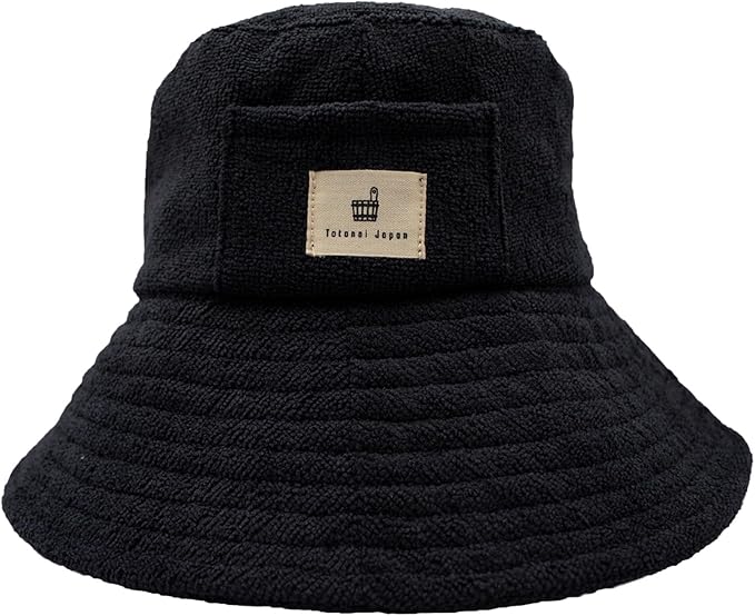 Sauna Hat Towel Japan Brand for Men and Women, Washable Sauna Hat (Black)