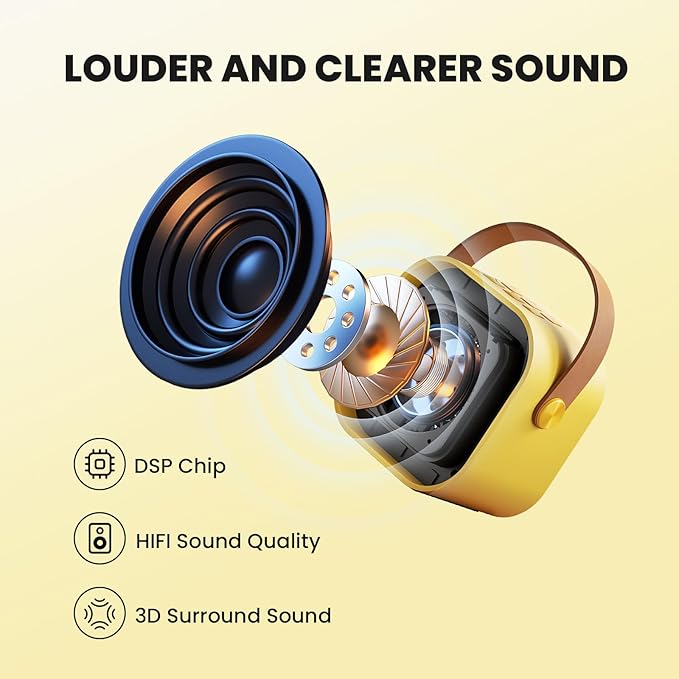 IROO Mini Karaoke Machine for Kids, 2025 TOP Toys Birthday Gifts Ideas for Girls Ages 4, 5, 6, 7, 8, 9, 10, 12+ Years Old, Portable MP3 Player with 2 Wireless Mics for Party