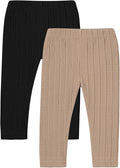 U·nikaka Toddler Baby Girls Pants Ribbed Infant Pants Leggings Toddler Baby Girl Bottoms Leggings 2 Packs