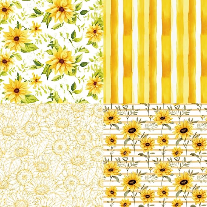 Sunflower Scrapbook Paper Pad 6×6 inch, 24 Sheets Single-Sided Craft Paper for DIY Crafting, Card Making, and Scrapbooking – Ideal for Summer Themed Projects
