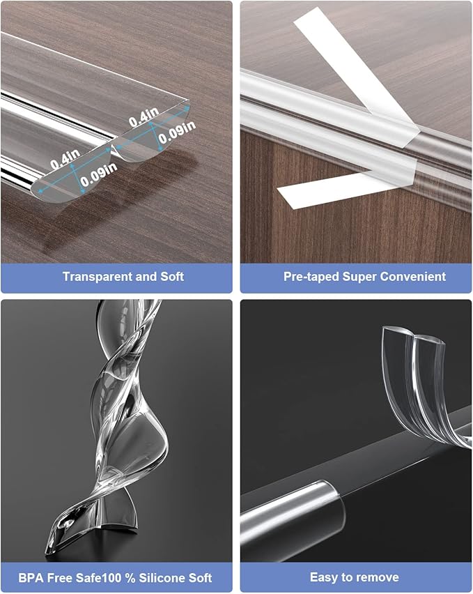 Corner Protectors, Clear Corner Protector Baby Proofing, Soft Edge Protectors,32.8ft(10M) Corner Guards Furniture Corner&Edge Safety Bumpers with Upgraded Strong Adhesive for Furniture&Sharp Corners
