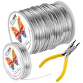 16 Gauge(1.5mm) Aluminum Wire 164 Feet(50M) KSVZS Bendable Metal Wire for Crafts, Sculpting, Armature, Jewelry Making【3-in-1】+18Gauge(1.0mm) 32.8Ft(10M)+1 Pliers(Silver)…