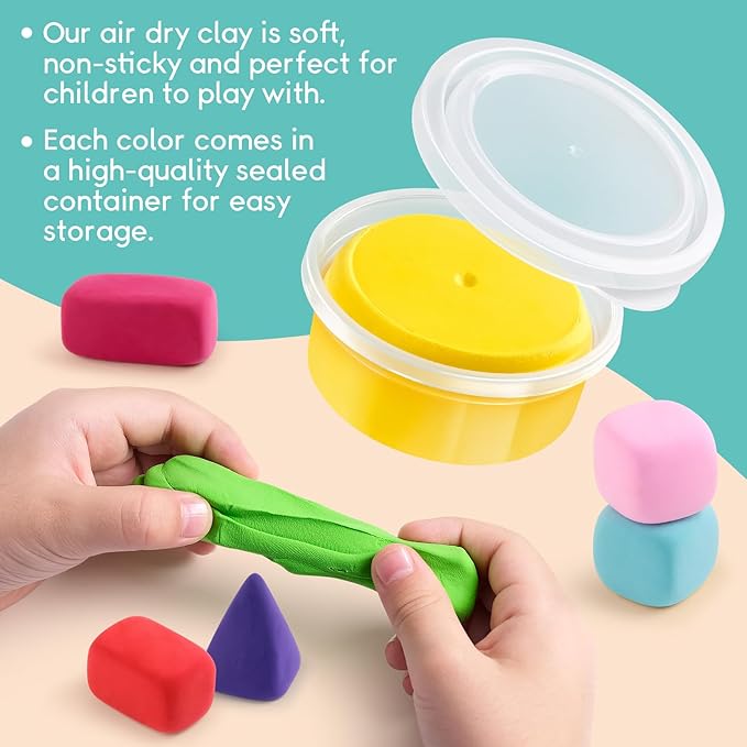 Drama Planet Flower Craft Kit for Kids, Make Your Own Flower Bouquet with Air Dry Clay, Arrange Clay Flowers & Create Personalized Art, Great Gifts for Girls