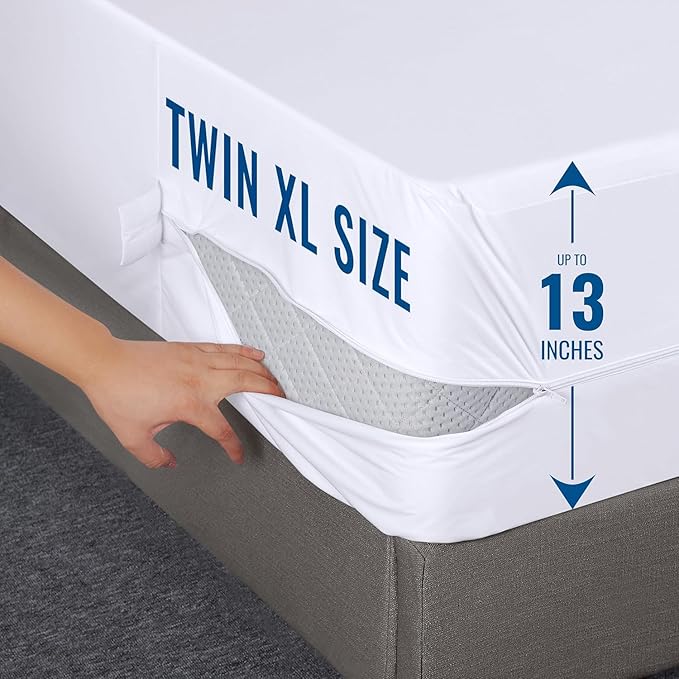 Utopia Bedding Zippered Mattress Encasement Twin XL Size (Pack of 2), 100% Waterproof, Dust Mite and Bed Bug Proof Mattress Protector, Absorbent 6-Sided Mattress Cover