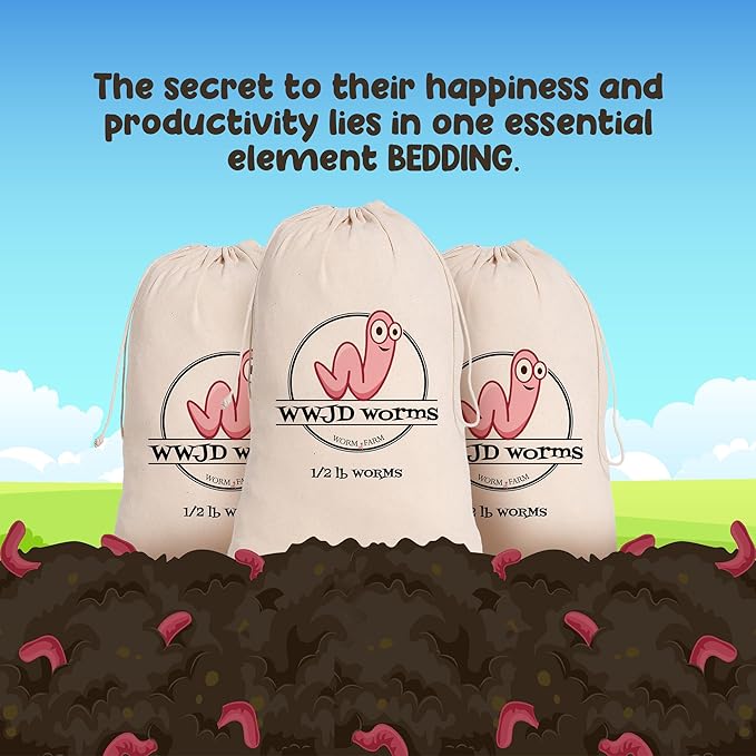Red Wigglers Composting Worms - 1/2lb Red Worms for Composting Bin, for Plants or Gardening, Compost Worm for Soil Fertility & Worm Farm, Easy to Manage