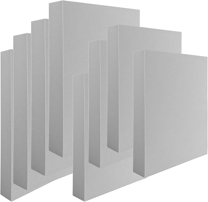 BAOFALI 12 Pcs Stamping Foam Grey Moldable Stamps Plastic Dry Pad Cut and Dry Block for Sculpture, Modeling, DIY Arts and Handicrafts Projects