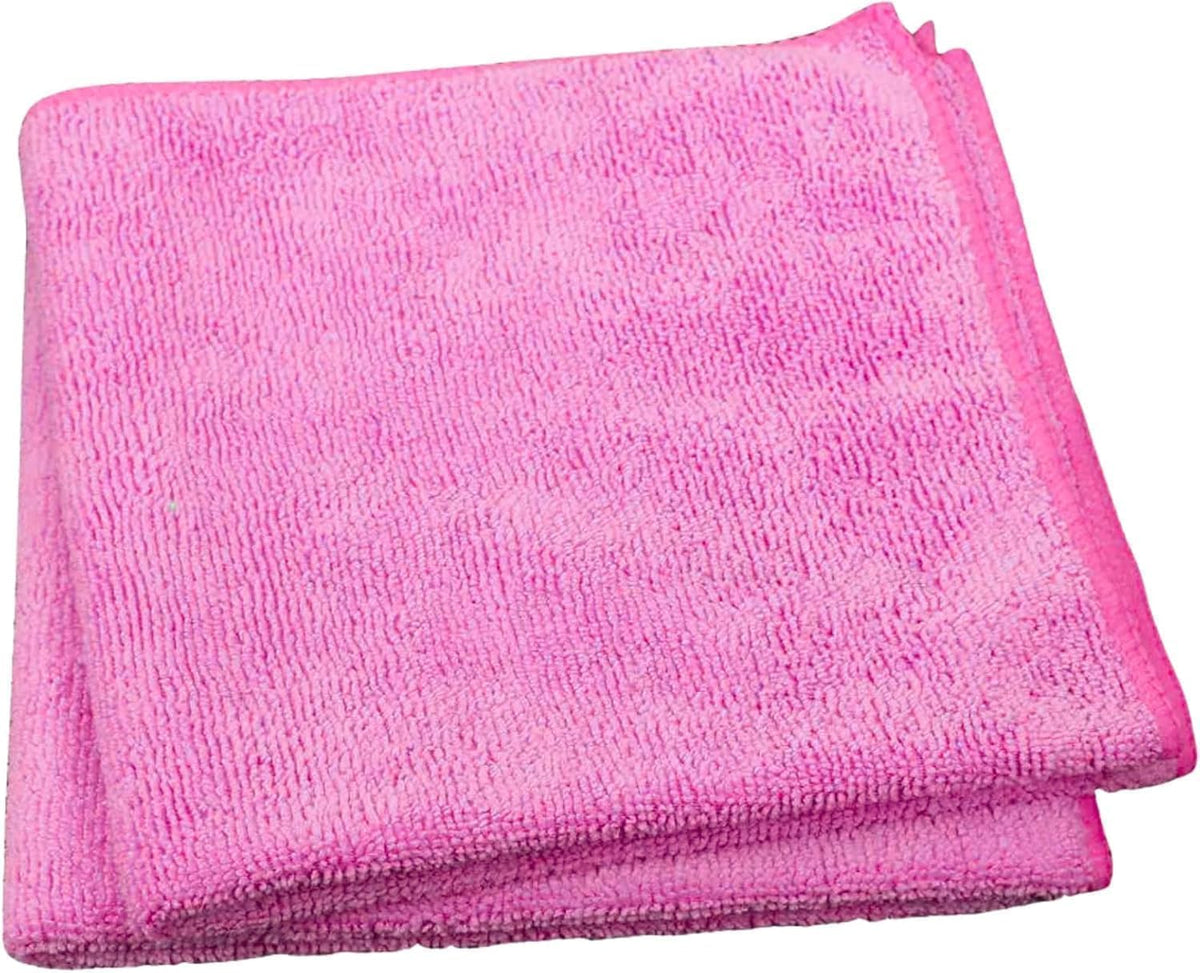 Single Microfiber Cleaning Cloth 40x40 cm - Ultra Absorbent Microfiber Cloth for Home, Kitchen Car Bathroom Rags Polish Cleaning 250 GSM (Pink)