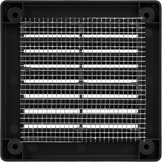 Vent Systems 3" x 3" Inch (Opening Dimensions) - Pack of 5 - Plastic Black Soffit Vent Cover - Flat Square Air Vent Grille - Air Vent Deflector - HVAC 4" x 4" Inch (Overall Dimensions)