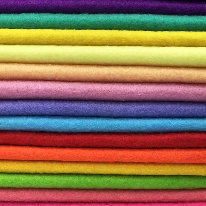 flic-flac 28pcs 12 x 12 inches (30cmx30cm) 1.4mm Thick Soft Felt Fabric Sheet Assorted Color Felt Pack DIY Craft Sewing Squares Nonwoven Patchwork