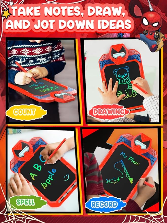 LCD Writing Tablet Doodle Board 10 Inch, Colorful Drawing Pad, Electronic Drawing Tablet, Drawing Pads,Travel Gifts for Kids Ages 3 4 5 6 7 8 Year Old Girls Boys (Alien Warrior)