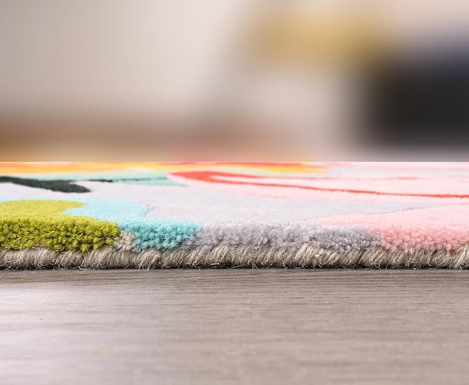 Handmade Wool Floral Area Rug for Living Room | Elegant Flower Garden Design, Soft, Thick and Durable | Bedroom, Dining Room & Home Decor Carpet (2.6' x 8', Floral K)