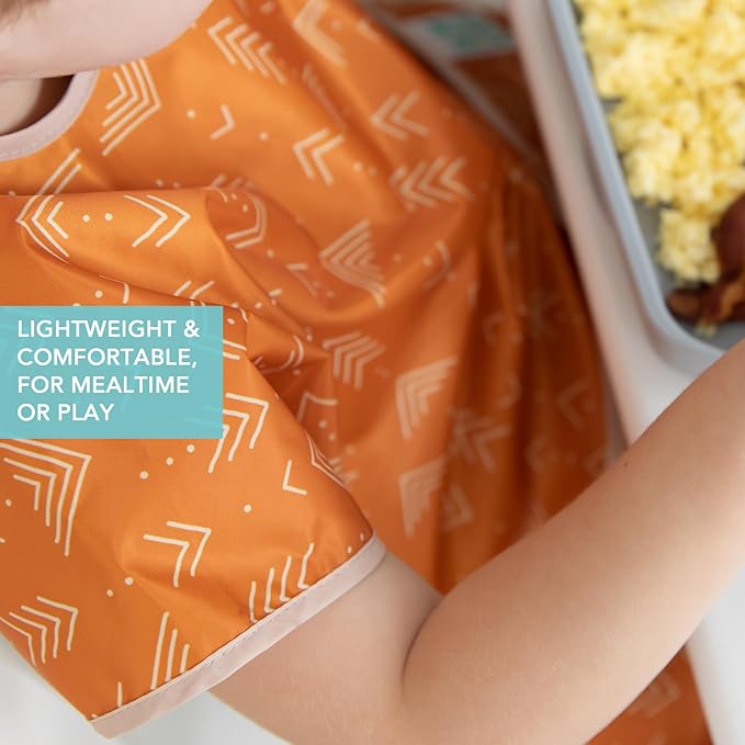 Bumkins Bibs - Toddler Bibs, Waterproof, Large for 1-3 Years, Short Sleeve