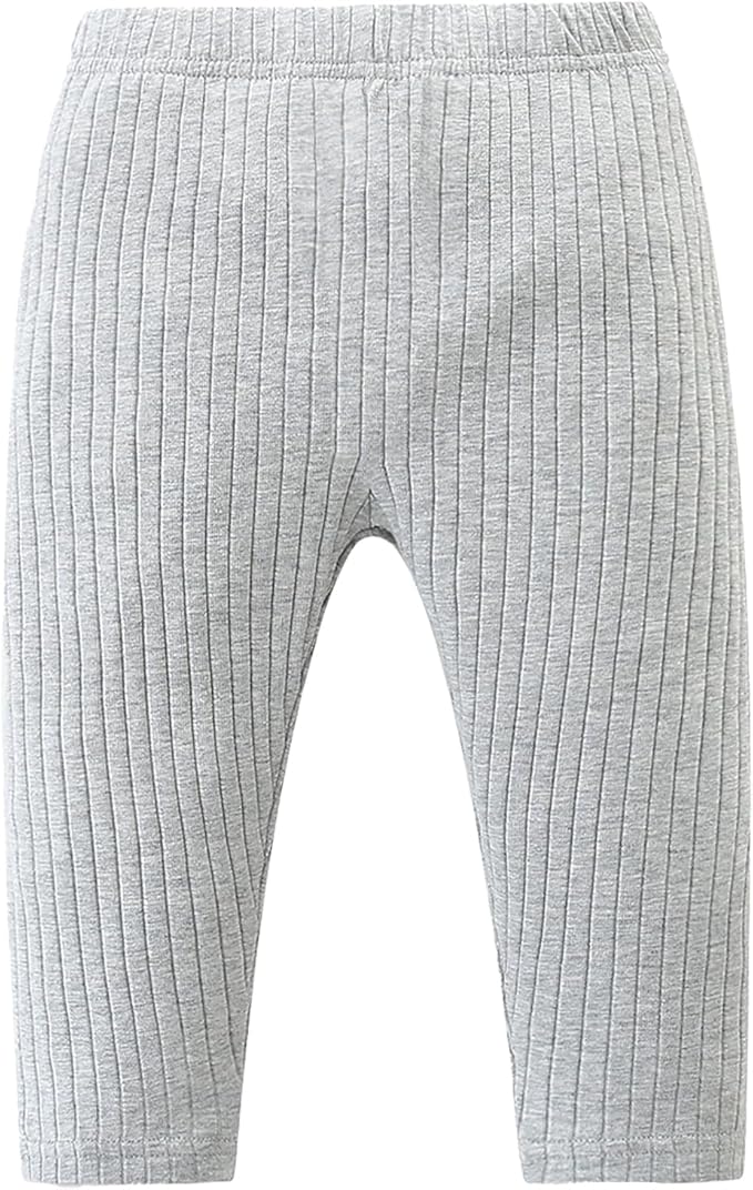 Baby and Toddler Girl's 5 Pack Cotton Ribbed Pull On Pants Leggings 0-4 Years