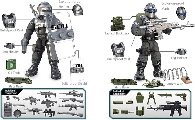 YEIBOBO ! Special Forces Mini Action Figure with Military Weapons and Accessories (Flying Tigers Team XJ-822)