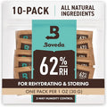 Boveda 62% RH Size 8-10 Pack Two-Way Humidity Control Packs - for Storing 1 oz - Moisture Absorber for Small Storage Containers - Humidifier Packs - Hydration Packets w/Resealable Bag