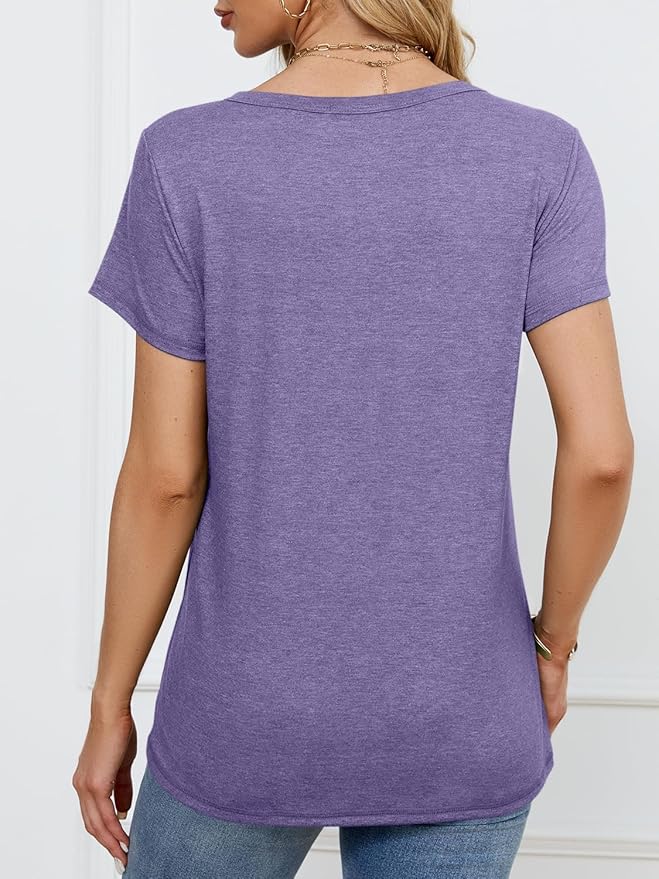 Soft Short Sleeve Shirts for Women, Crew Neck T Shirts for Women Loose Fitting Lightweight Top Basic Tee Shirt