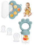 Baby Breastmilk Popsicle Molds & Fruit Food Feeder Pacifier, Silicone Baby Food Storage Containers, Baby Popsicle Molds Teething for Toddler Teething & Infant Self Feeding (Blue)