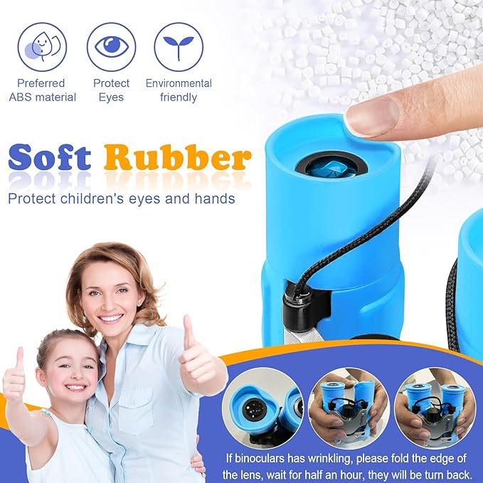 Obuby Real Binoculars for Kids Gifts for 3-12 Years Boys Girls 8x21 High-Resolution Optics Compact Toy Binocular for Bird Watching,Travel, Camping