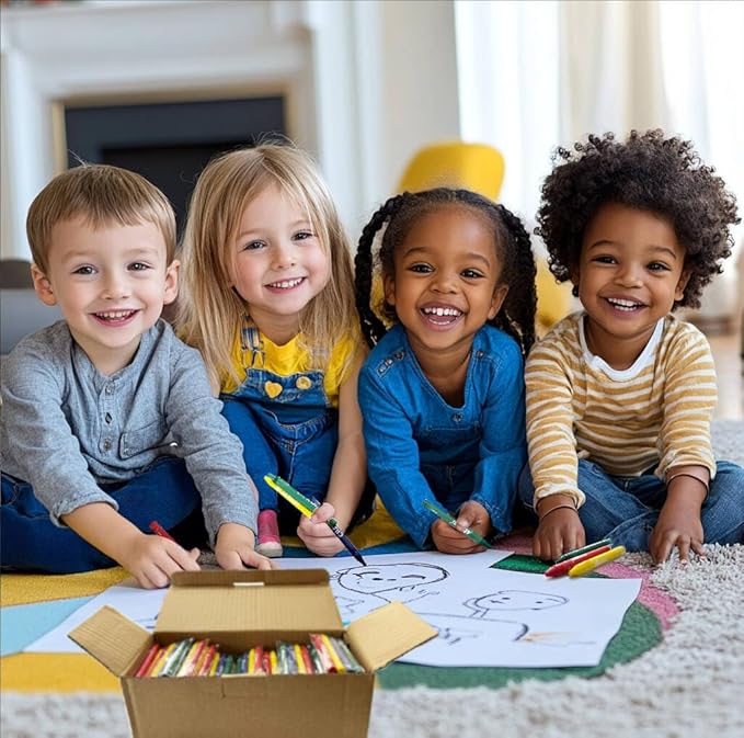 Madisi Crayons Bulk Pack, Regular Size, 4 Colors, 60 Packs, 240 Count