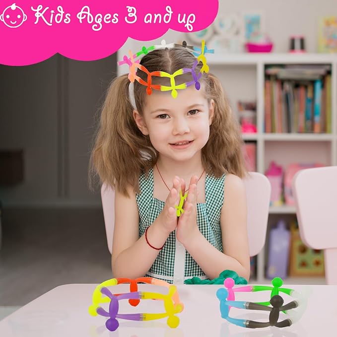 MAGMEN Enhanced Grip Magnetic Fidget Figures for Kids 3-8 & Toddlers | 10-Piece Opaque Colors Multipurpose Magnets Set for Travel, Road Trip, Office & Stocking Stuffer Gifts.
