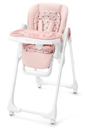 Foldable High Chair with Soft Cushion, High Chairs for Babies and Toddlers, Height Adjustable Feeding Chair, Adjustable Backrest and Footrest, Lockable Wheels, Star Pink