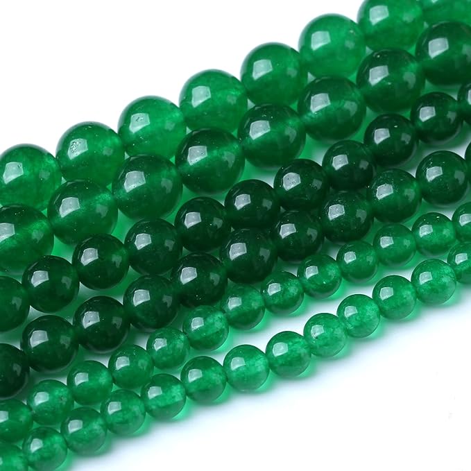 60PCS 6MM Natural Green Jade Stone Beads Energy Healing Beads for DIY Jewelry Bracelet Necklace Making for Jewelry Making15Inch
