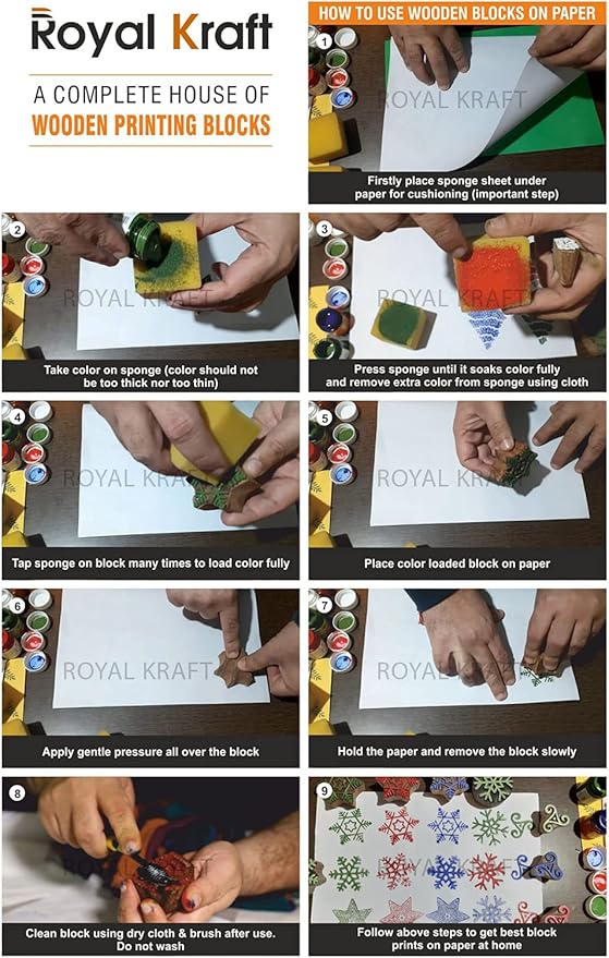 Pottery Printing Blocks Rural Border Shape Wood Stamps (Set of 10) Htag2158