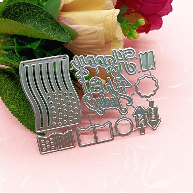 Cutting Dies Metal Stencils Scrapbooking Tools DIY Embossing Template for Paper Card Making Album Arts Crafts Supplies (Happy Independence Day-9.5x7.6cm)