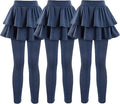 Girls School Uniform Pants Leggings with Skirts Stretch Warm Jegging 4-12 Years