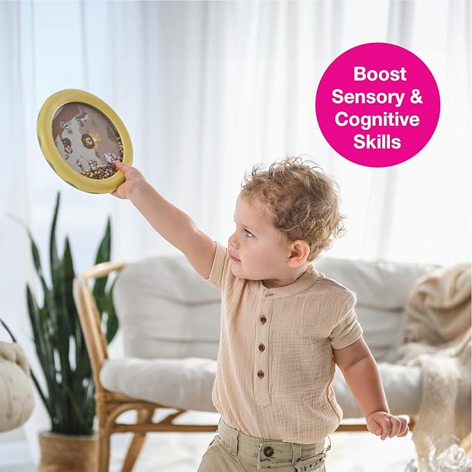 Edushape Jungle World Drum for Baby - Set of 1 Baby Drum Toy for Toddlers 1-3 - Small Drums Musical Toy for Babies 1 Year Old and Up, Soothing Sounds, Fun Tummy Time and Sensory Development