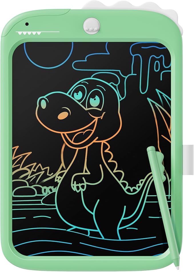 TEKFUN LCD Writing Tablet for Kids, Doodle Board Dinosaur Toys, Travel Essentials Toys for 3 4 5 6 Year Old Boys Girls, Easter Birthday Christmas Gifts (10inch Green)
