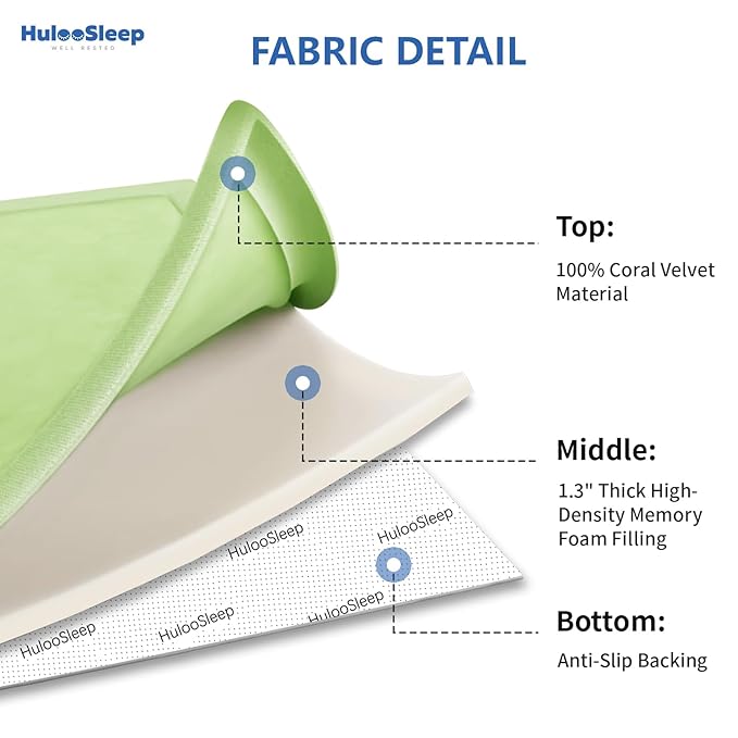 Baby Play Mat for Floor,1.3"Thick Elasti-Foam 50x50 Playpen Mat for Toddlers Infant kids,Water-Repellent Soft Velvet for Tummy Time,Non-Slip Backing for Crawling,Tatami Style(Light Green)