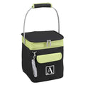 Picnic at Ascot Personalized Monogrammed 4 Bottle Insulated Wine Tote- Collapsible Multi Purpose Cooler - style: Letter - A