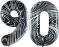 GOER Number 90 Balloons for 90th Birthday Party Decorations,42 Inch Jumbo Foil Helium Balloons for 90th Anniversary (Marble Black)