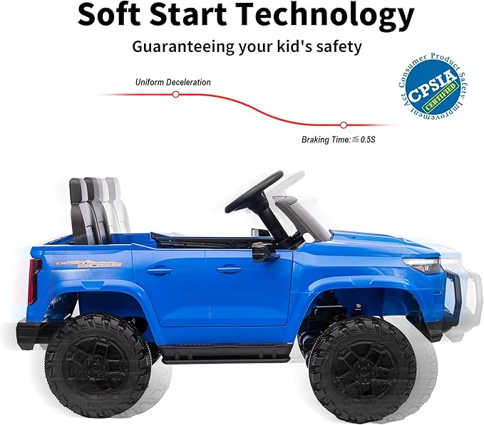 24V 10Ah Ride on Toy for Big Kids, 4WD 2 Seater Electric SUV Kids Car to Drive w/Remote Control, 4x200W Motors - Blue