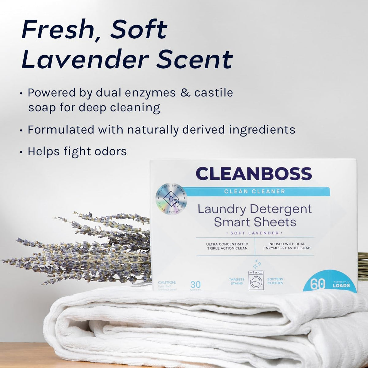 CleanBoss Laundry Detergent Smart Sheets - 30 Sheets