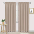 DWCN Blackout Curtains for Living Room Thermal Insulated, Energy Saving & Noise Reducing Bedroom Curtains, Camel, W 70x L 84 Inch, Set of 2 Rod Pocket Curtain Panels