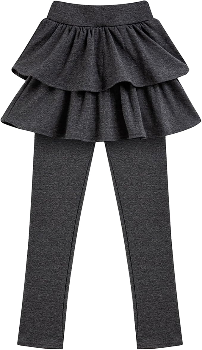 Girls School Uniform Pants Leggings with Skirts Stretch Warm Jegging 4-12 Years