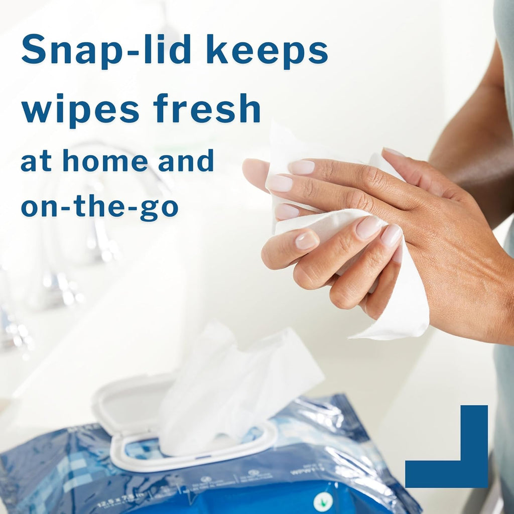 McKesson Washcloth Wipes for Adults, Scented (12 Pack, 576 Washcloths) Disposable Wash Cloths for Body - No-Rinse Formula with Snap Lid - Good for Incontinence and Elderly - 48 Wipes Per Pack