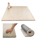 Premium Baby Play Mat 60”x 80” Beige – Cloud-Soft Coral Velvet Memory Foam Rug for Crawling & Play – Non-Slip, Water-Resistant, Care Tummy Time Mat – Non-Toxic Padded Playmat