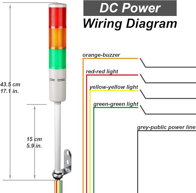 Tower Stack Lights, Industrial Warning Signal Lights Tower Lamps Column, Factory Workshop Safety RGB Signal Indicator, LED Andon Lights (12V, 3 Layers, Without Sound)