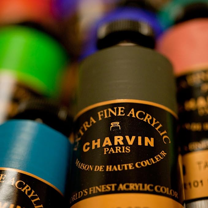 Charvin Extra Fine Professional Acrylic Paint - Cardinal Red, 150ml Tube, Triple-Milled, Lightfast Pigments, Open Stock Artist Acrylic Paints in Nature-Inspired Hues