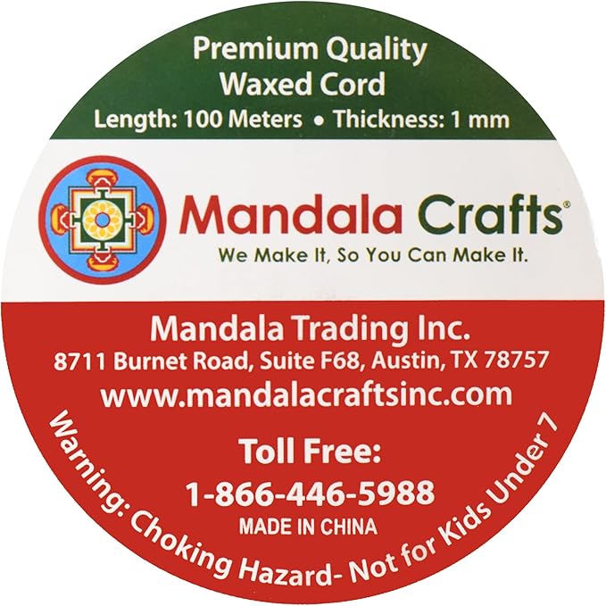 Mandala Crafts 1mm 109 Yards Turquoise Cotton Waxed Cord for Jewelry Making Bracelet Cord Waxed String - Beading String Thread Jewelry Cords for Necklaces String