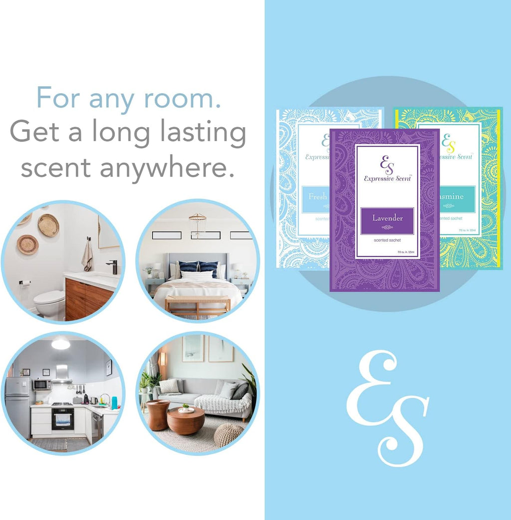 Expressive Scent – Home Fragrance Aromatic Sachets: Premium Long-Lasting Aroma, for Drawers Dressers Closets Car Kitchen, Pomegranate