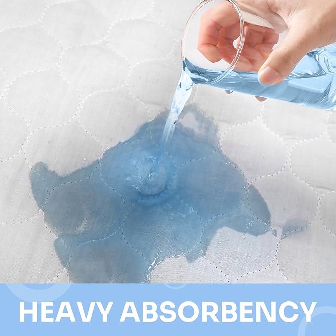 Heavy Absorbency Bed Pads, Washable and Reusable Incontinence Underpads, 34"X76" (1 Pack), Waterproof Sheet and Mattress Protectors