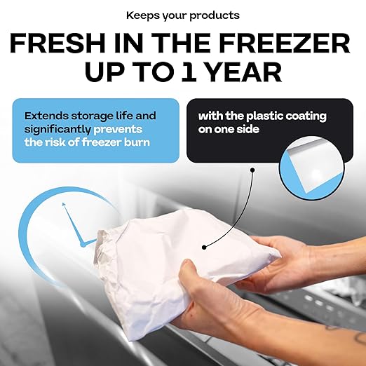 White Freezer Paper Roll 36" x 1800" (150 feet) with Cutter - USA-made Freezer Paper for Meat & Fish - Poly-Coated Food Wrapping Material for Freezing - Barrier Against Air & Moisture by IDL Packaging