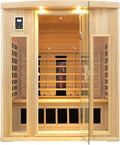 3 Person Infrared Sauna, Ceramic Infrared Sauna 3 Person, Far Infrared Saunas for Home, Low EMF Infrared Indoor Sauna, Hemlock Wooded Sauna Room, Bluetooth Speakers, Chromotherapy Lights