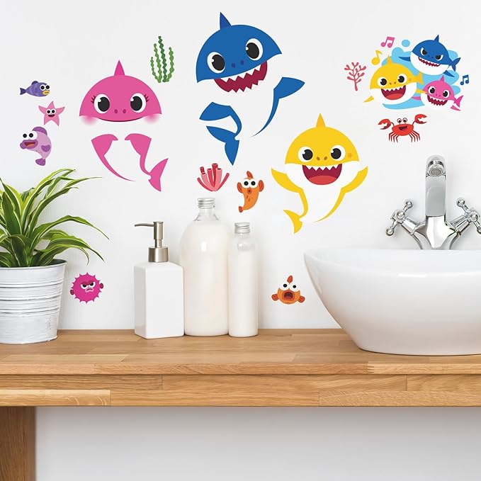 RoomMates RMK4303SCS Baby Shark Peel and Stick Wall Decals